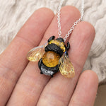 Load image into Gallery viewer, Glass bee necklace
