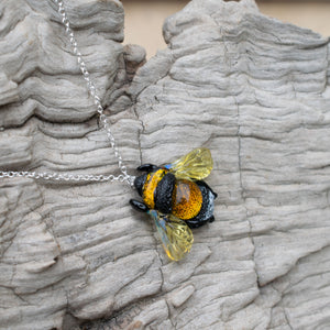 Glass bee necklace