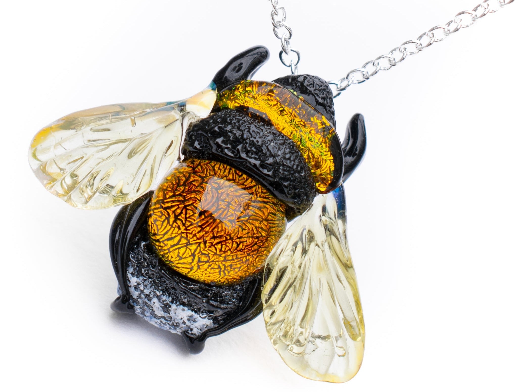 Glass bee necklace