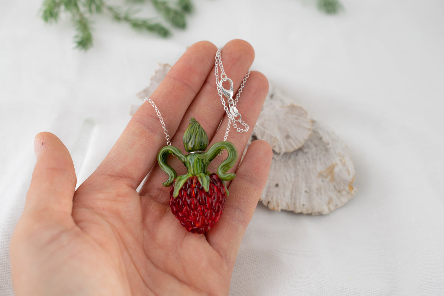 Raspberry diffuser necklace