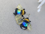 Load image into Gallery viewer, Bee earrings yellow blue
