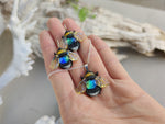 Load image into Gallery viewer, Glass bee necklace yellow blue
