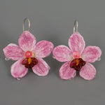 Load image into Gallery viewer, Pink orchid earrings
