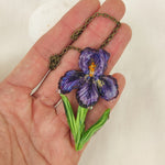 Load image into Gallery viewer, Iris flower necklace
