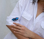 Load image into Gallery viewer, Brooch blue butterfly
