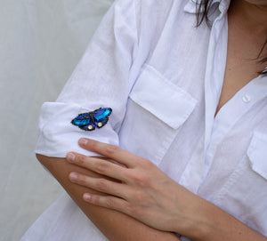 Brooch blue butterfly