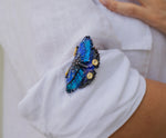 Load image into Gallery viewer, Brooch blue butterfly
