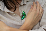 Load image into Gallery viewer, Brooch green butterfly

