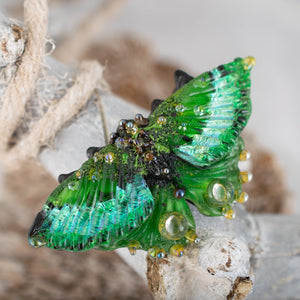 Brooch green butterfly
