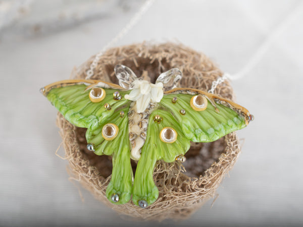 Luna Moth Focal Necklace • So Beautifully Broken