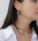 Load image into Gallery viewer, Bee earrings yellow blue
